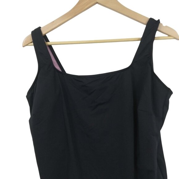 Lands End Black Slimming One Piece Tank Swimsuit Size 22W Plus Solid Classic - Picture 5 of 11
